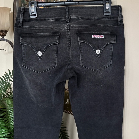 Hudson Collin Midrise Bootcut Crop Black Wash Stretch Jeans - Picture 7 of 14